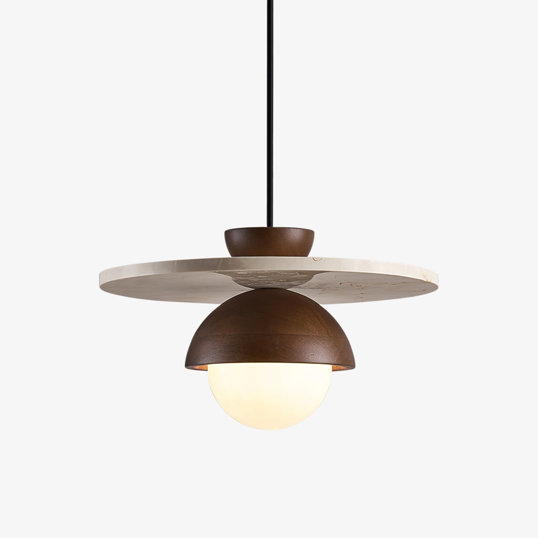 Solara Travertine Glass Pendant Light