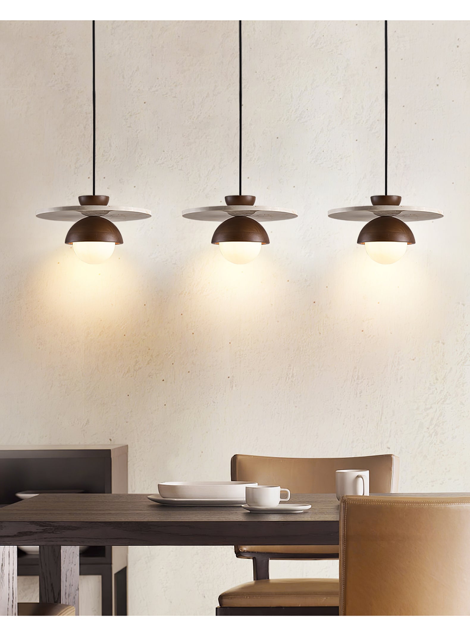Solara Travertine Glass Pendant Light