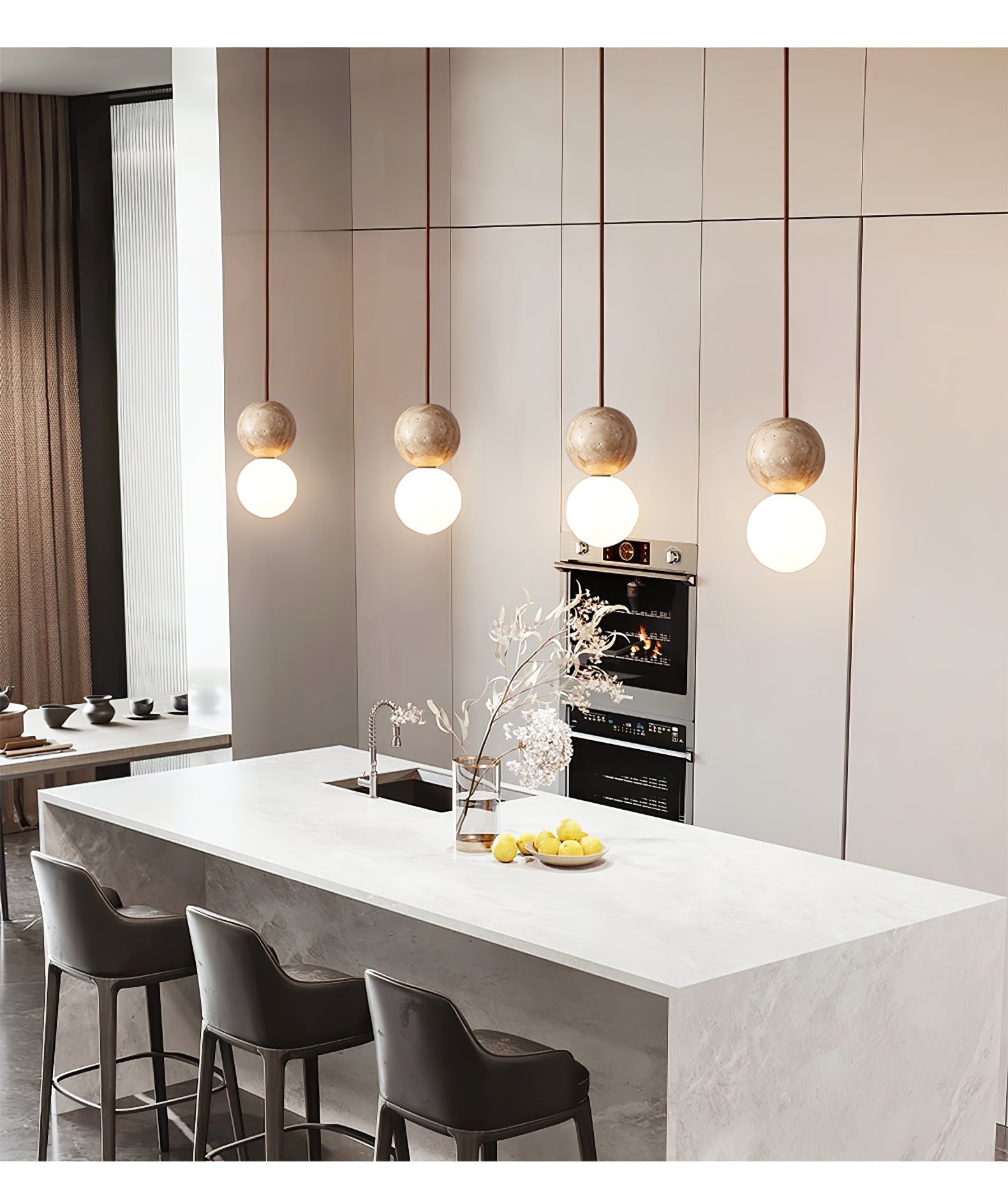 Selene Travertine Whisper Pendant