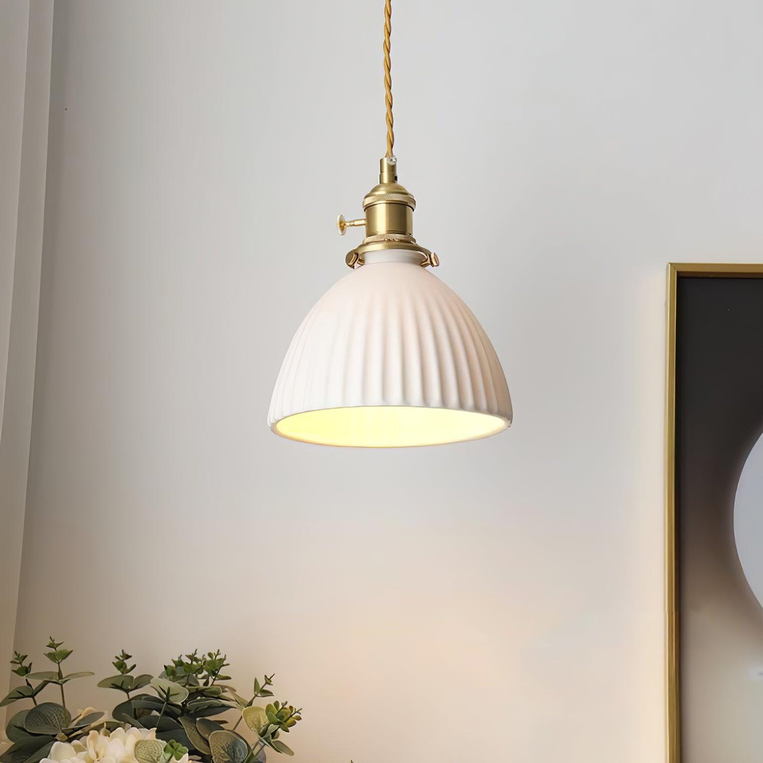 Orviana Ceramic & Brass Pendant Light