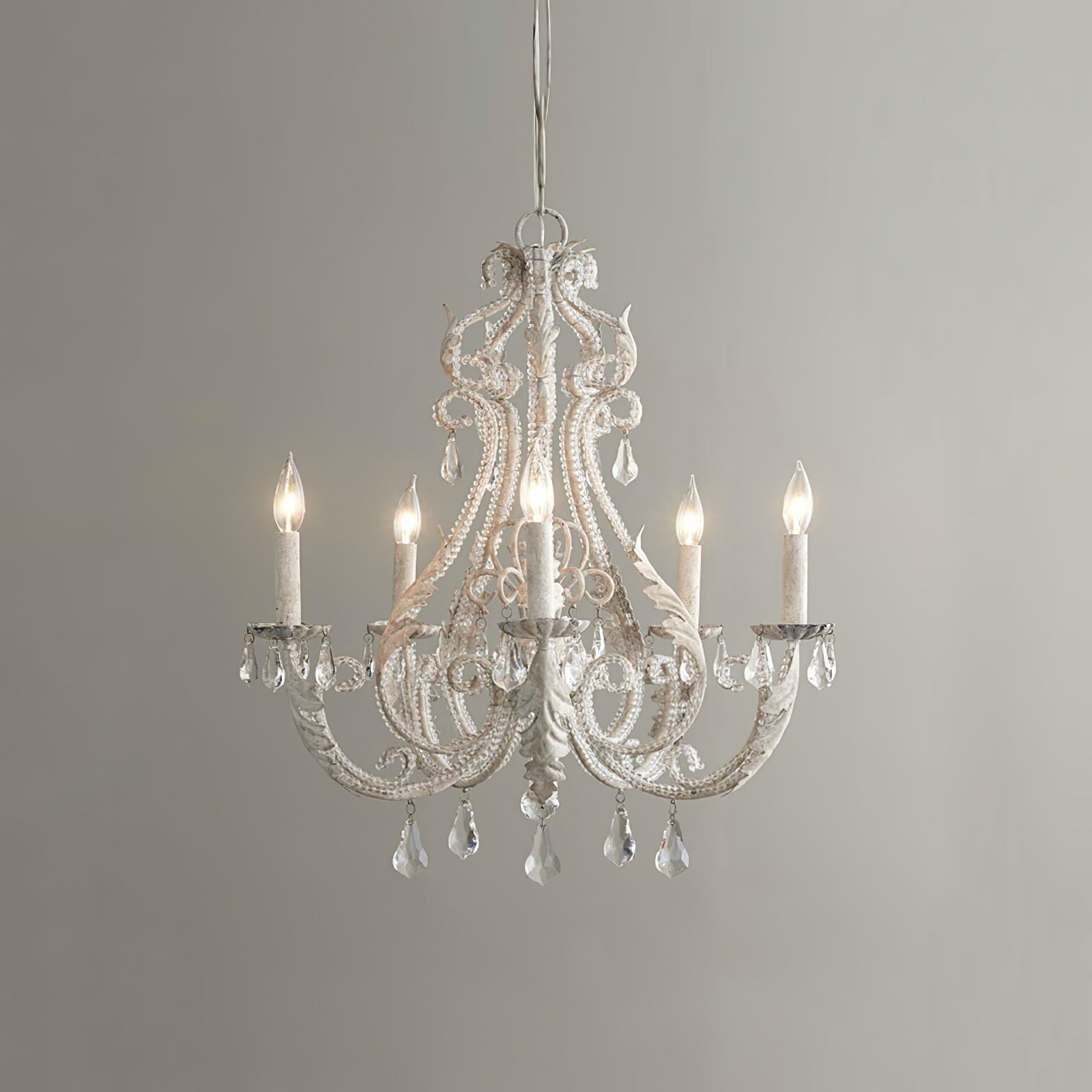 Celestira Crystal Bead Candle Chandelier