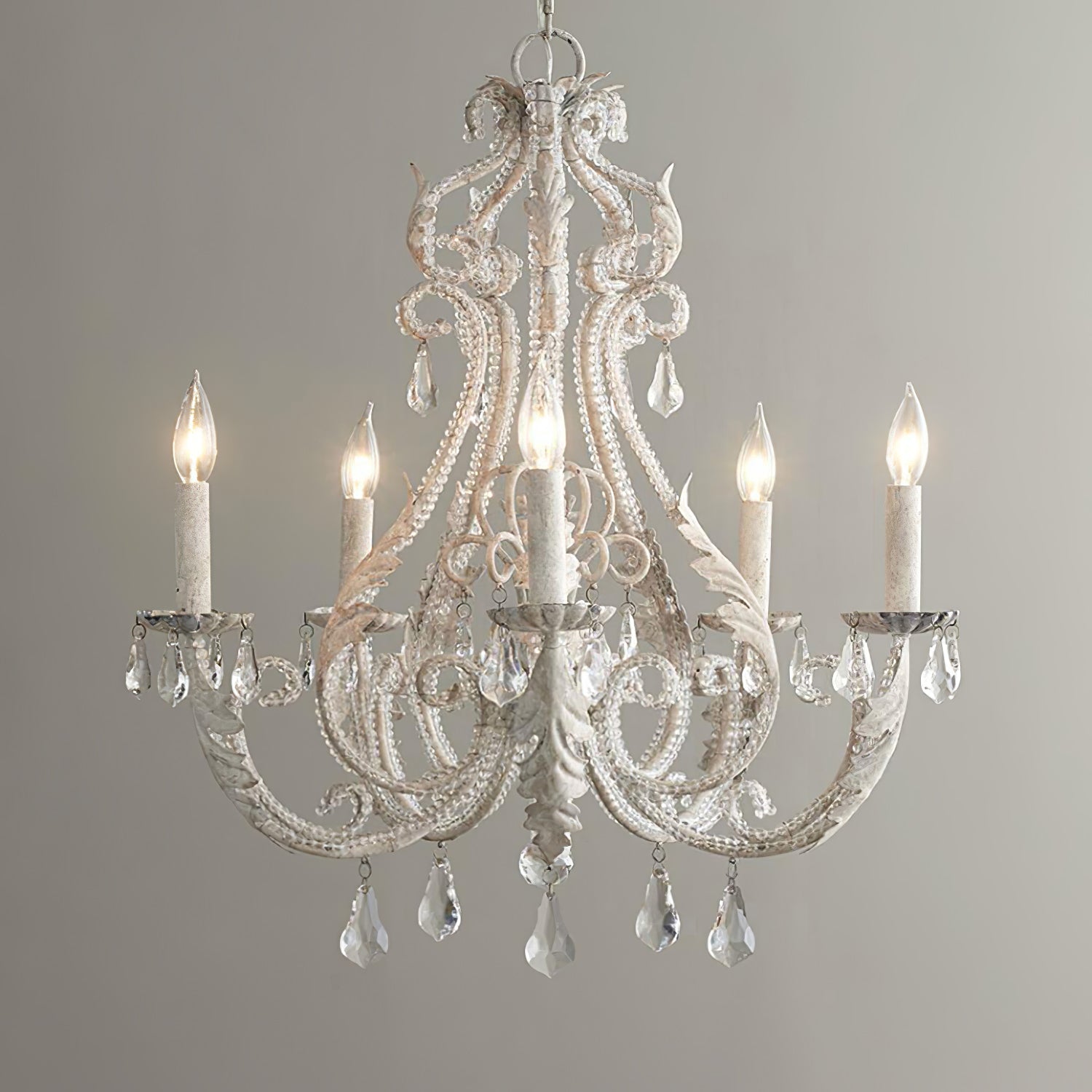 Celestira Crystal Bead Candle Chandelier