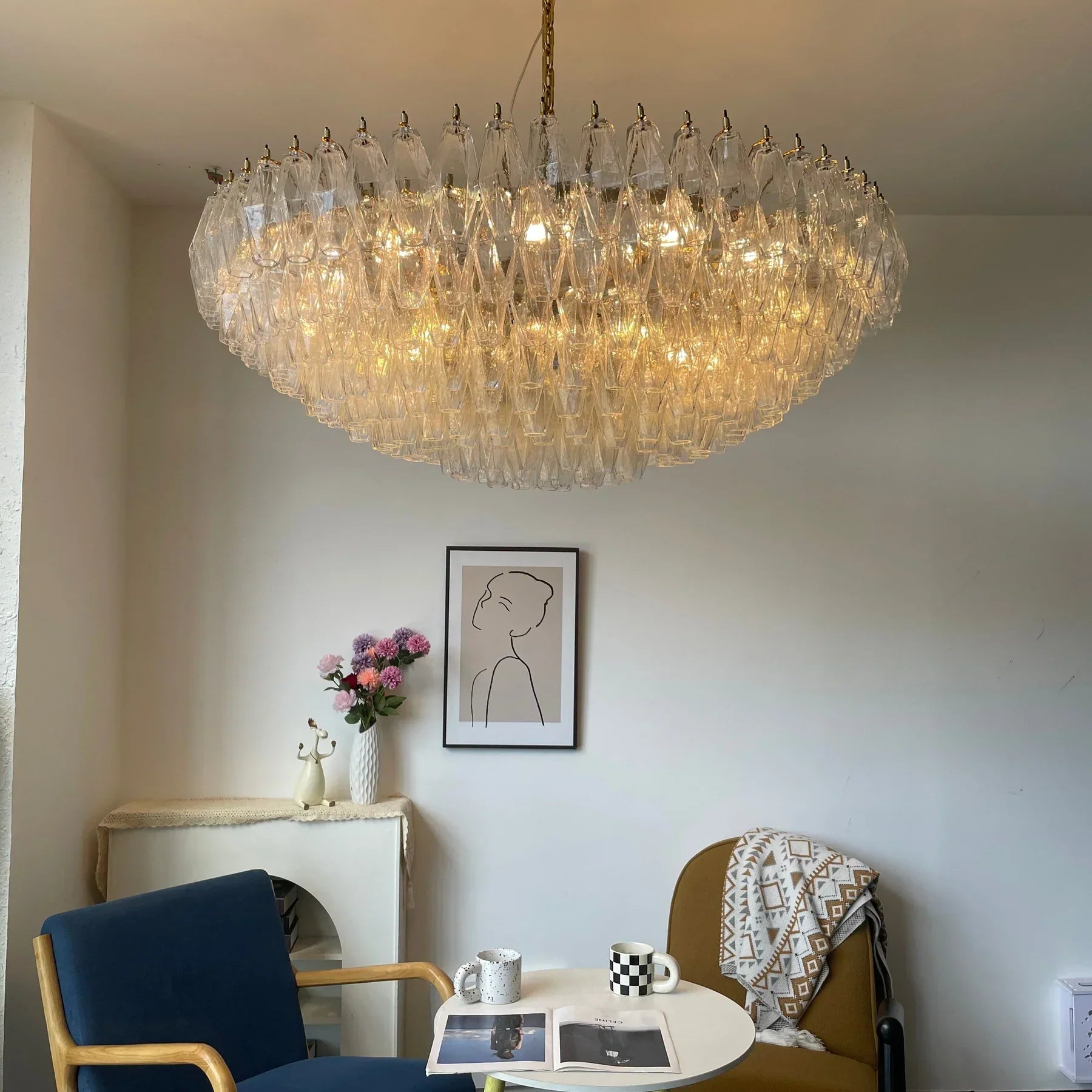 Virelia Polyhedron Murano Glass Chandelier