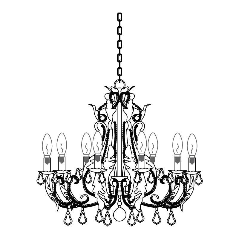 Celestira Crystal Bead Candle Chandelier