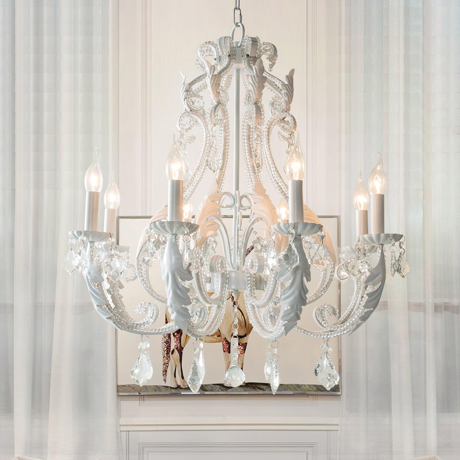 Celestira Crystal Bead Candle Chandelier
