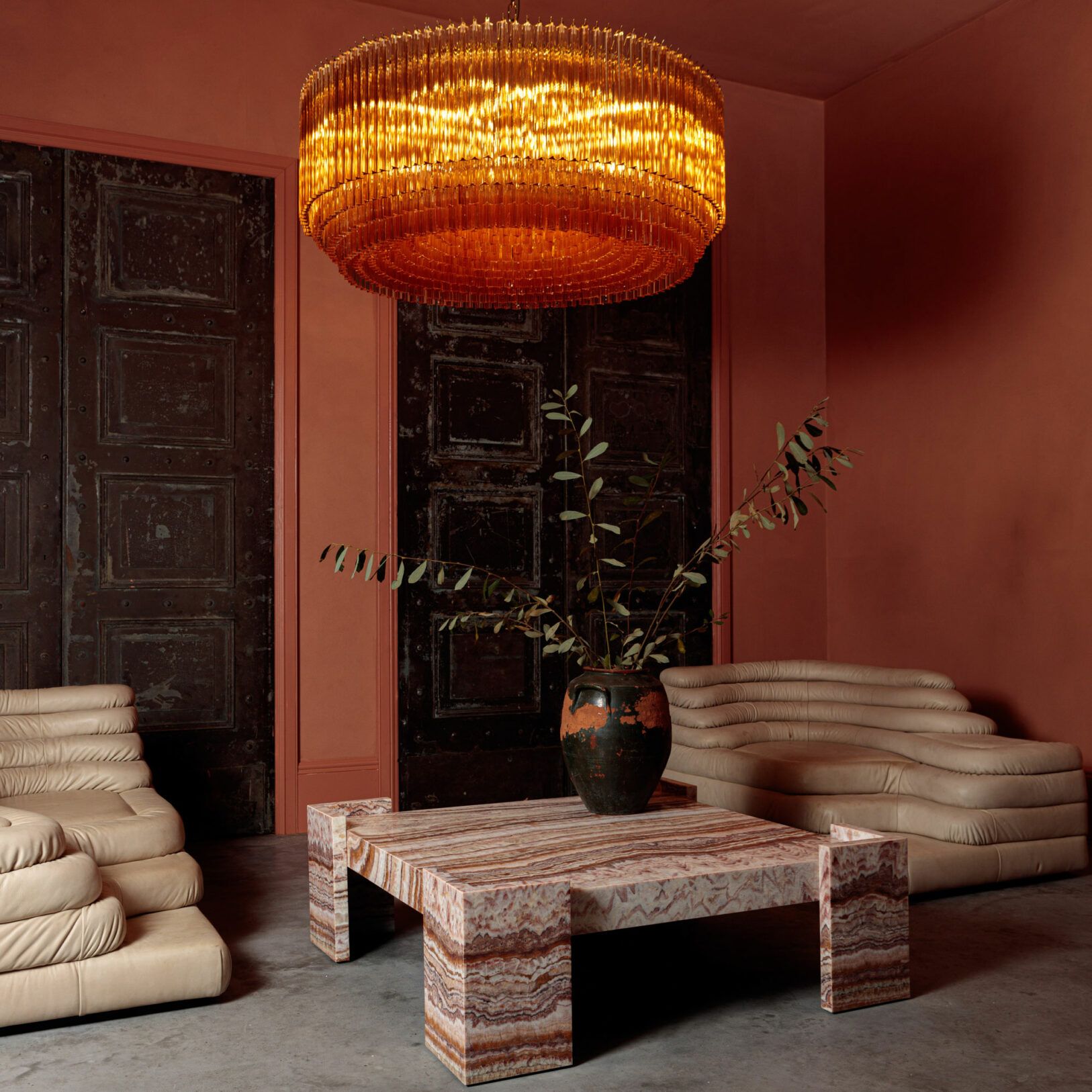 Aurelios Amber Drum Chandelier