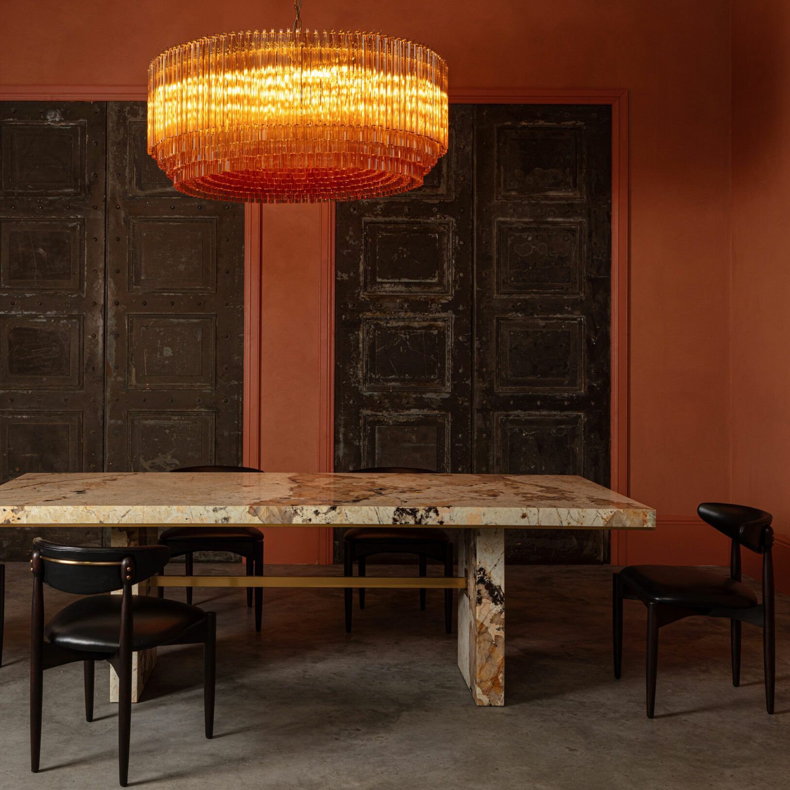 Aurelios Amber Drum Chandelier