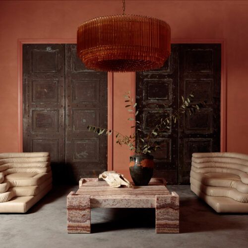 Aurelios Amber Drum Chandelier