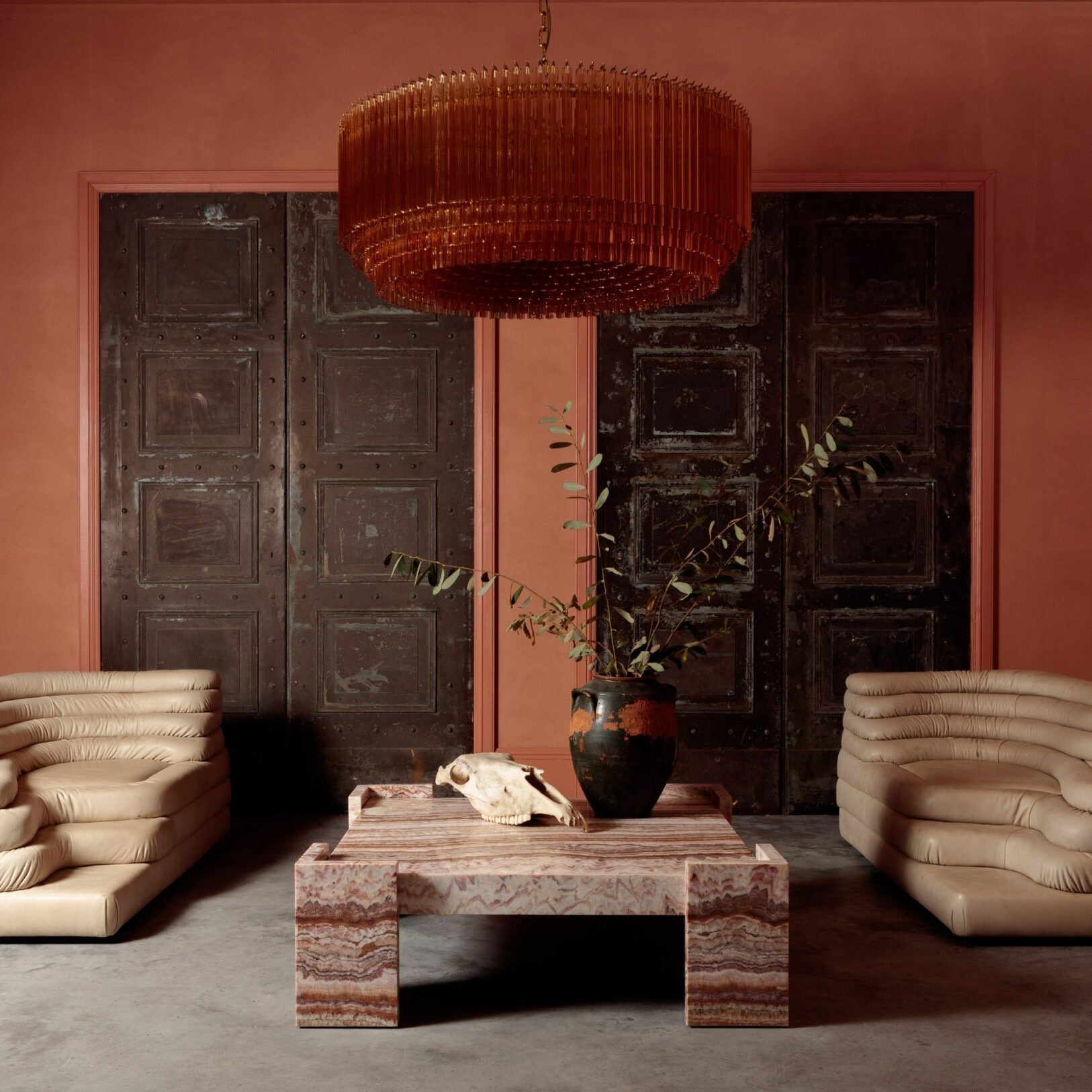 Aurelios Amber Drum Chandelier