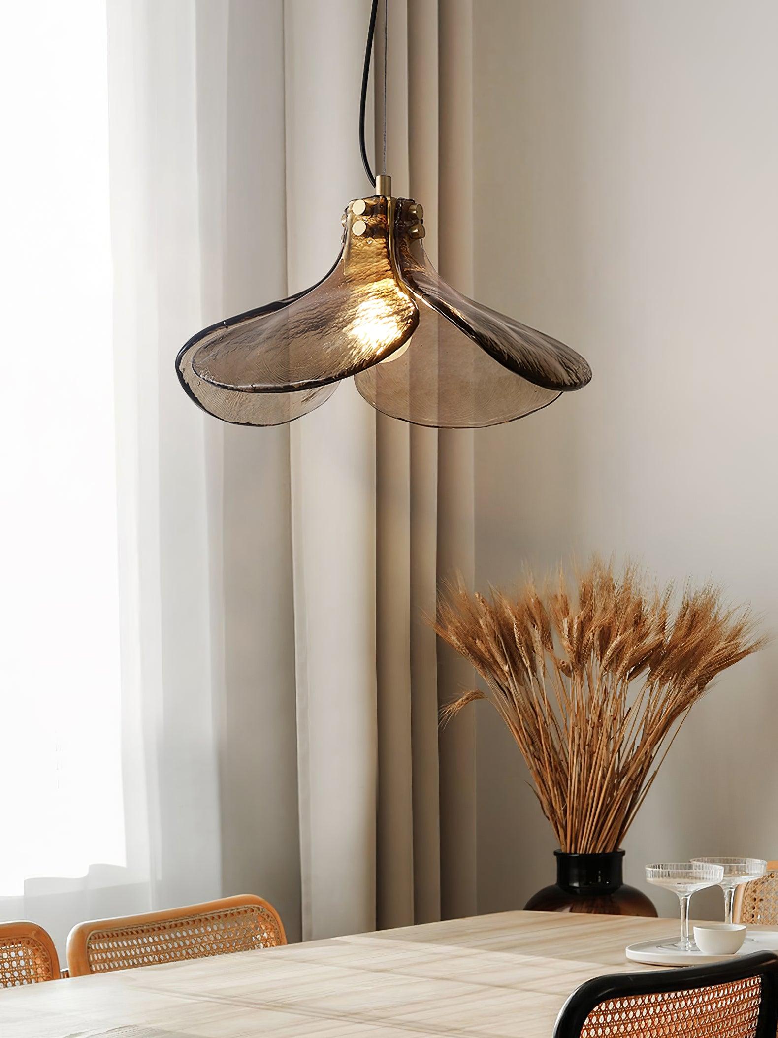 Zephyr Brass Glass Pendant