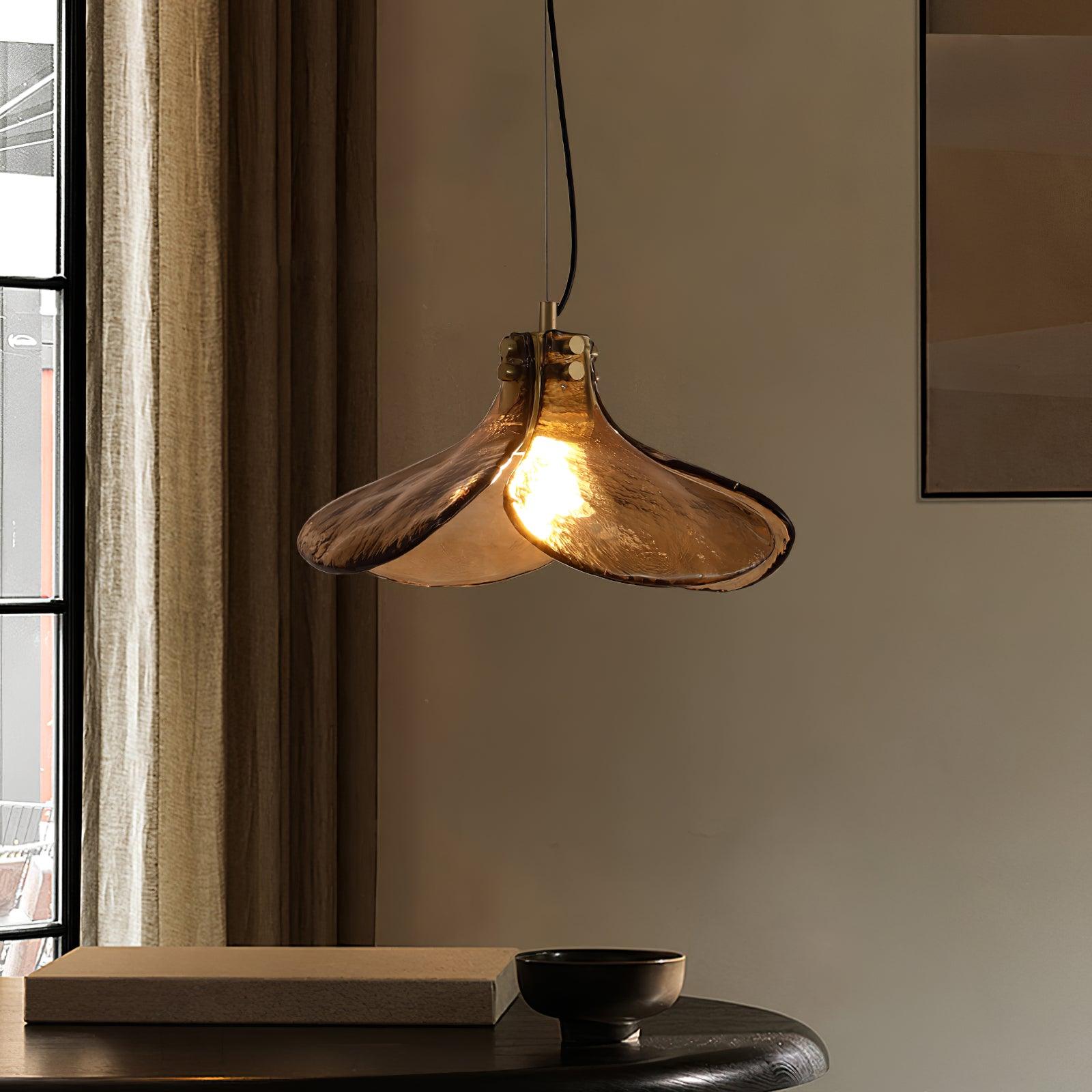 Zephyr Brass Glass Pendant