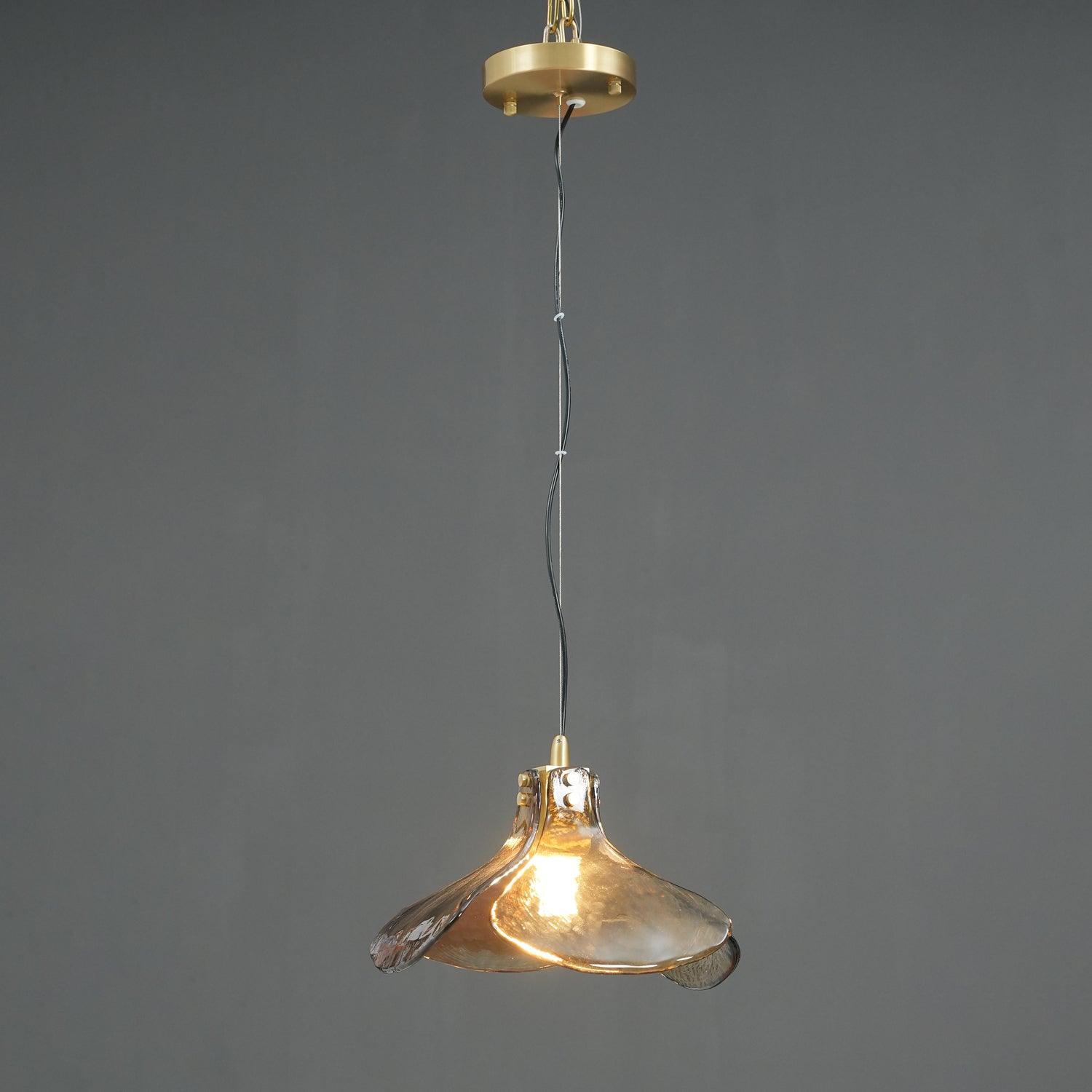 Zephyr Brass Glass Pendant
