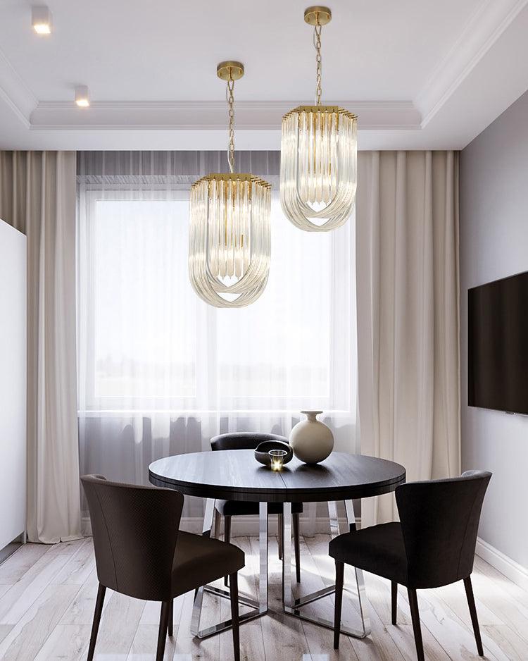Cyrilla Curved Glass Chandelier