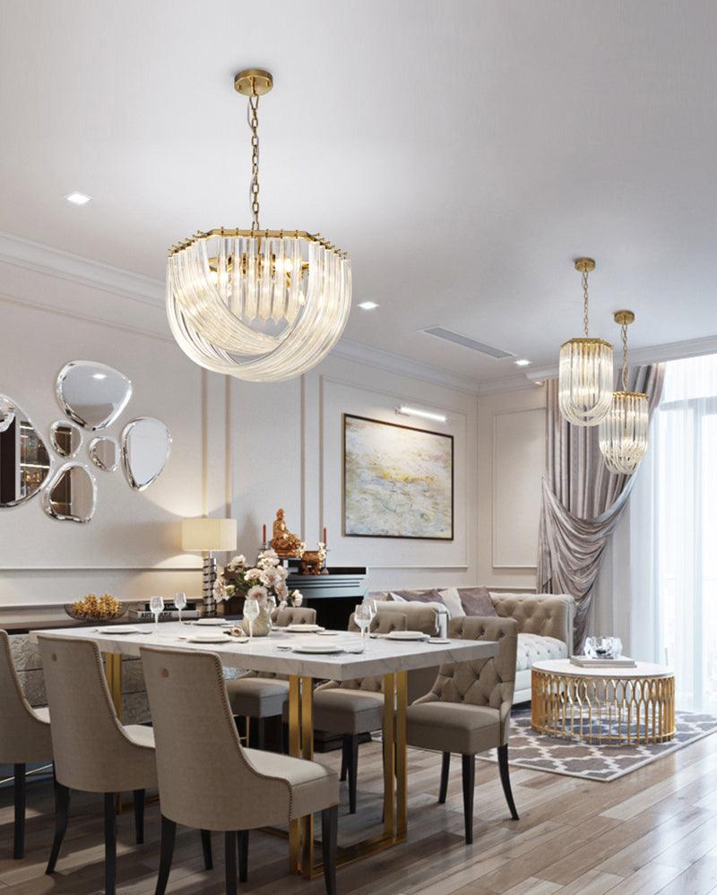 Cyrilla Curved Glass Chandelier