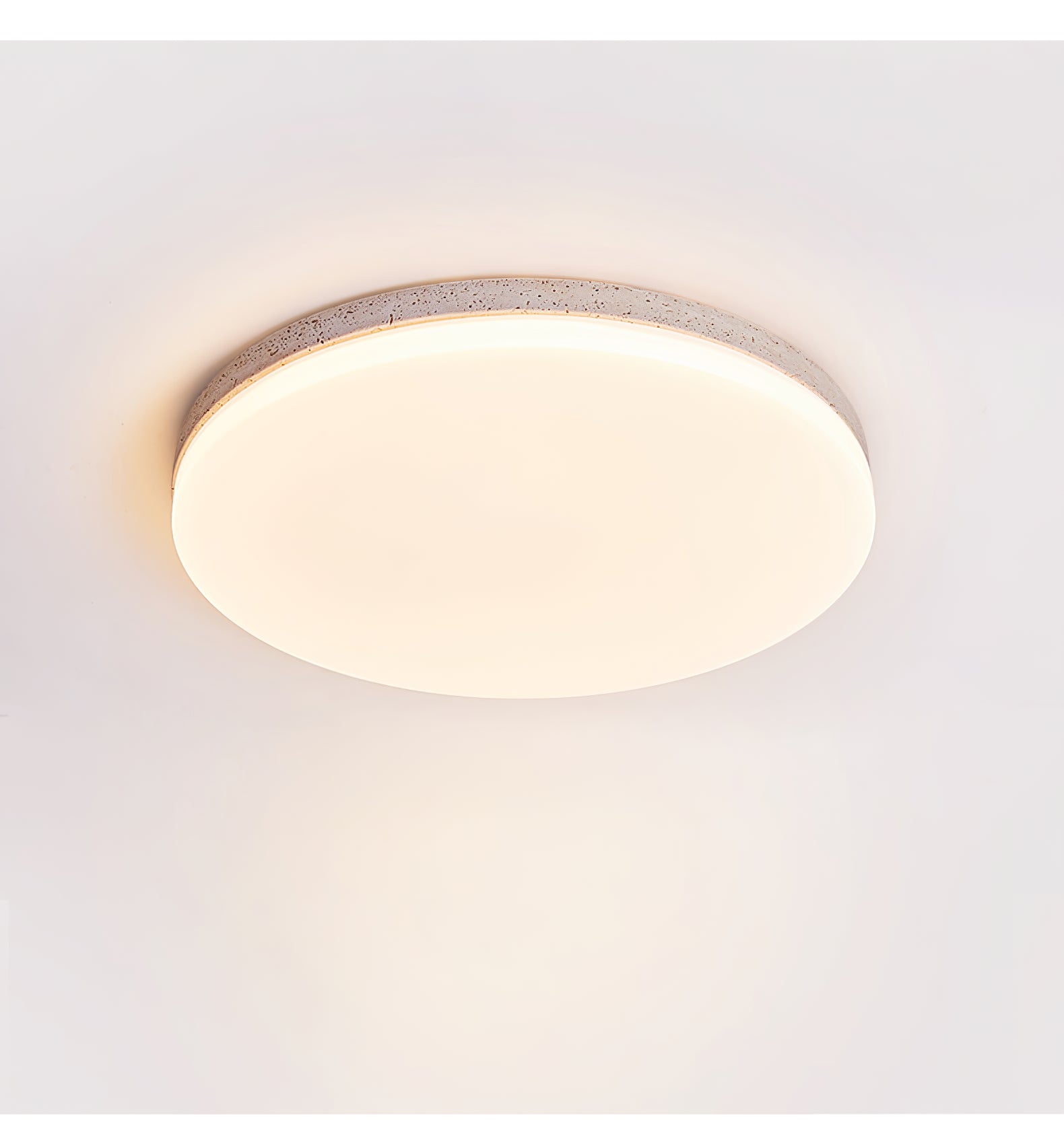 Lunara Travertine Flush Ceiling Light