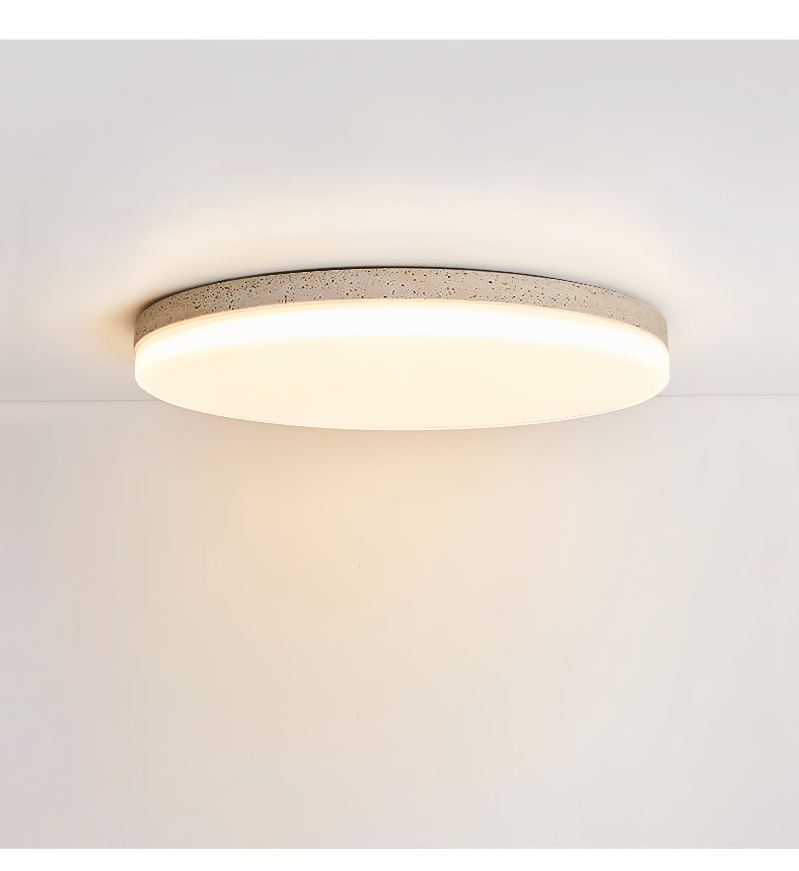 Lunara Travertine Flush Ceiling Light