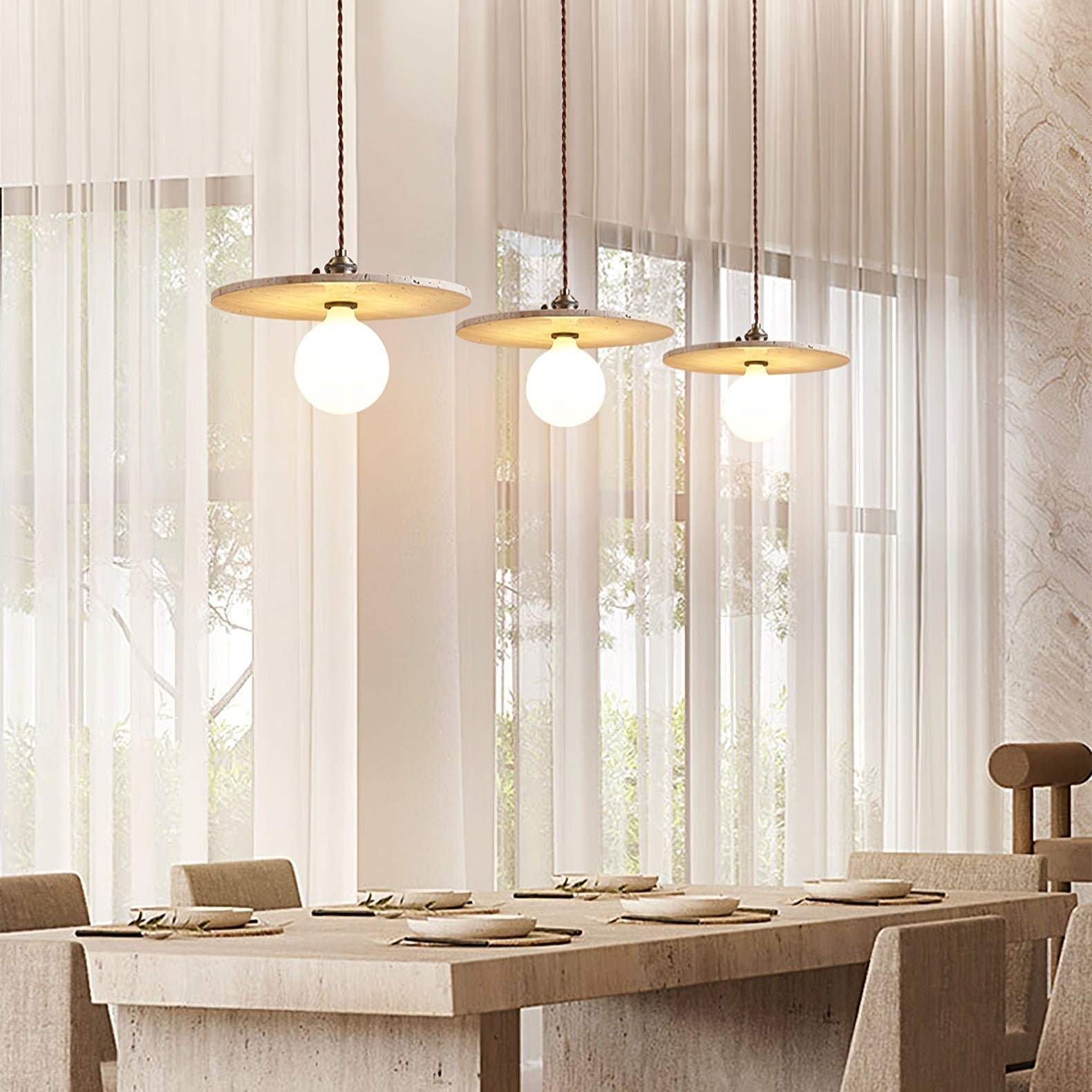 Lunaro Travertine Pendant Light