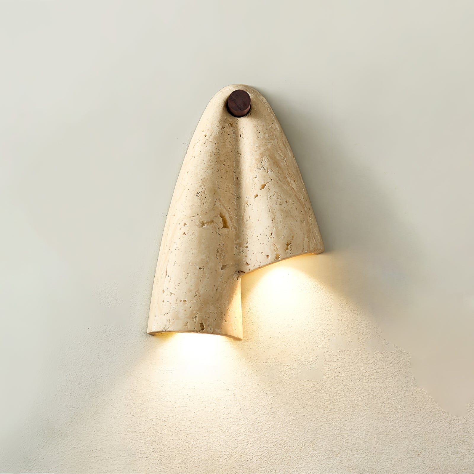 Draped Elegance Travertine Sconce
