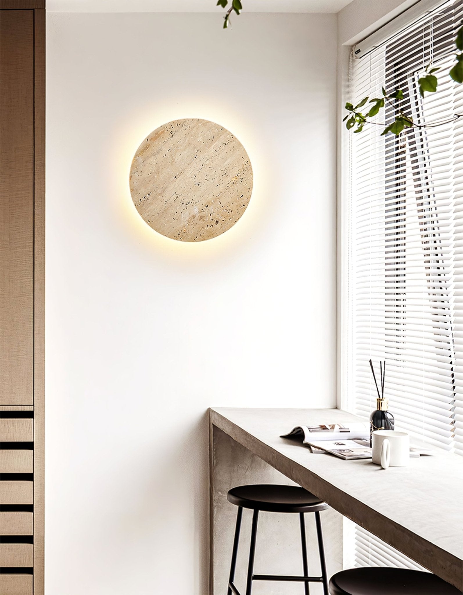 Thalira Travertine Harmony Sconce