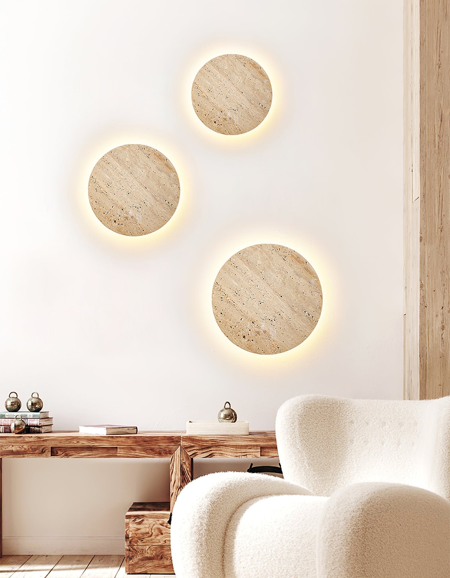 Thalira Travertine Harmony Sconce