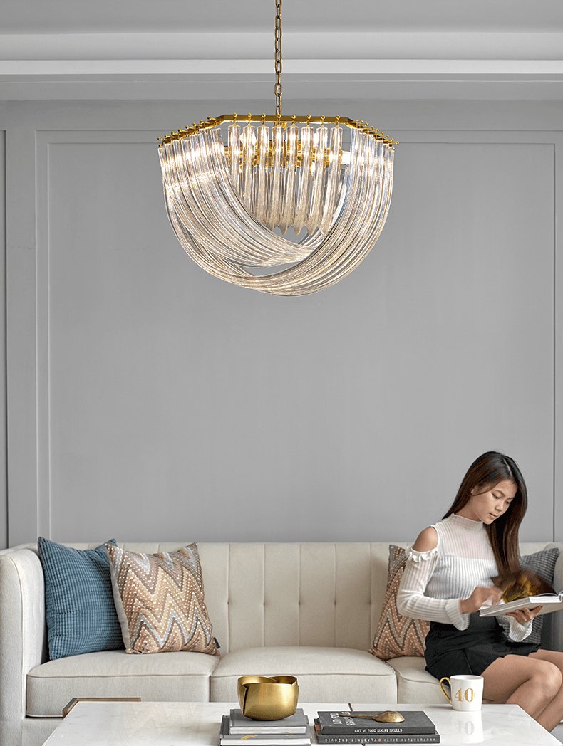 Cyrilla Curved Glass Chandelier