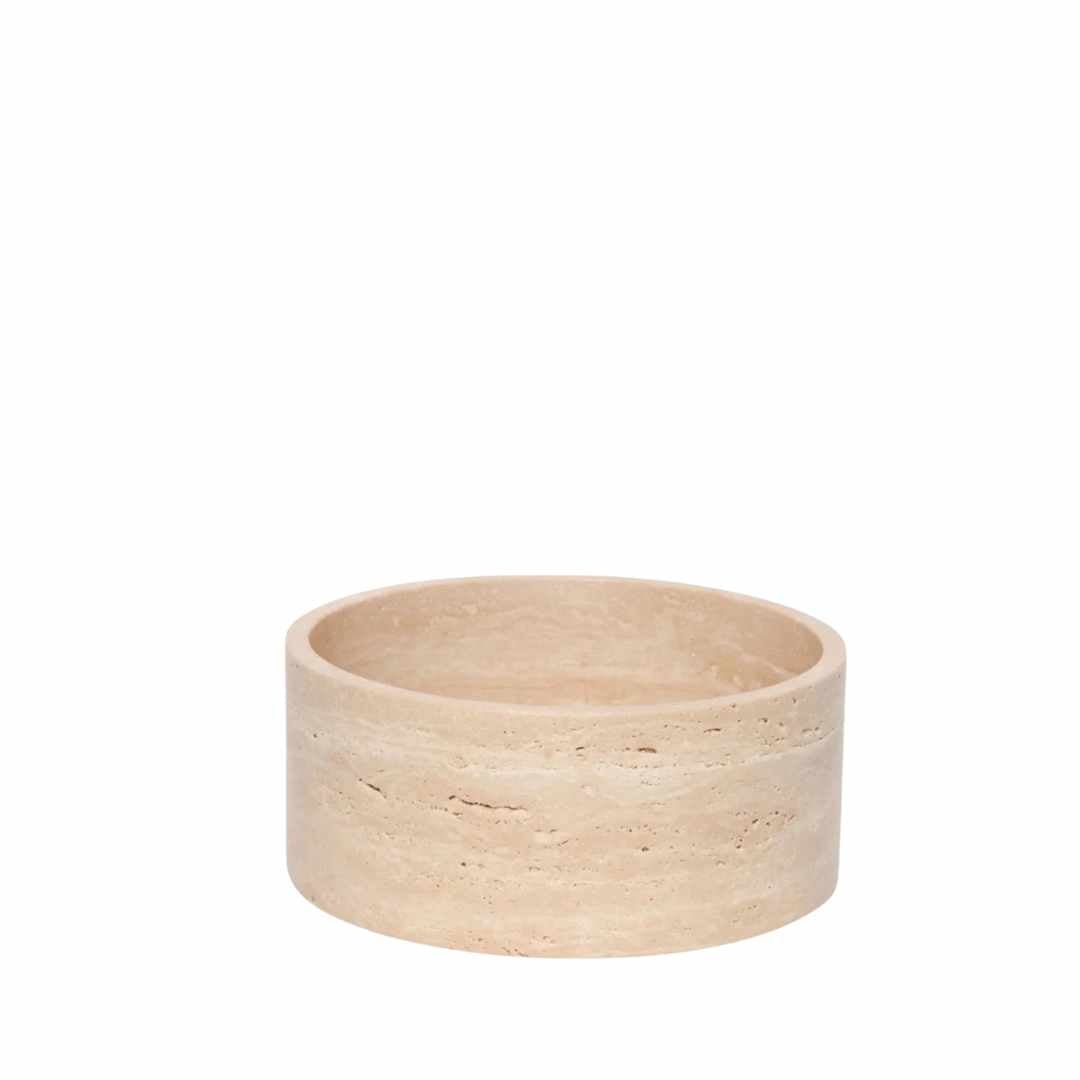 Scandinavian Handcrafted Natural Travertine Bowl