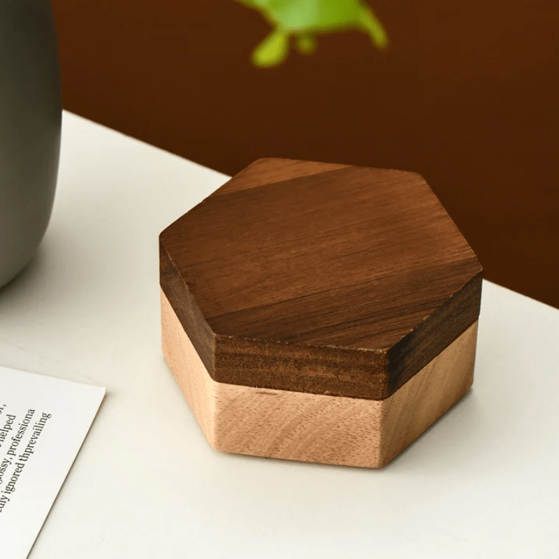 Handcrafted Two-Tone Wooden Ashtray