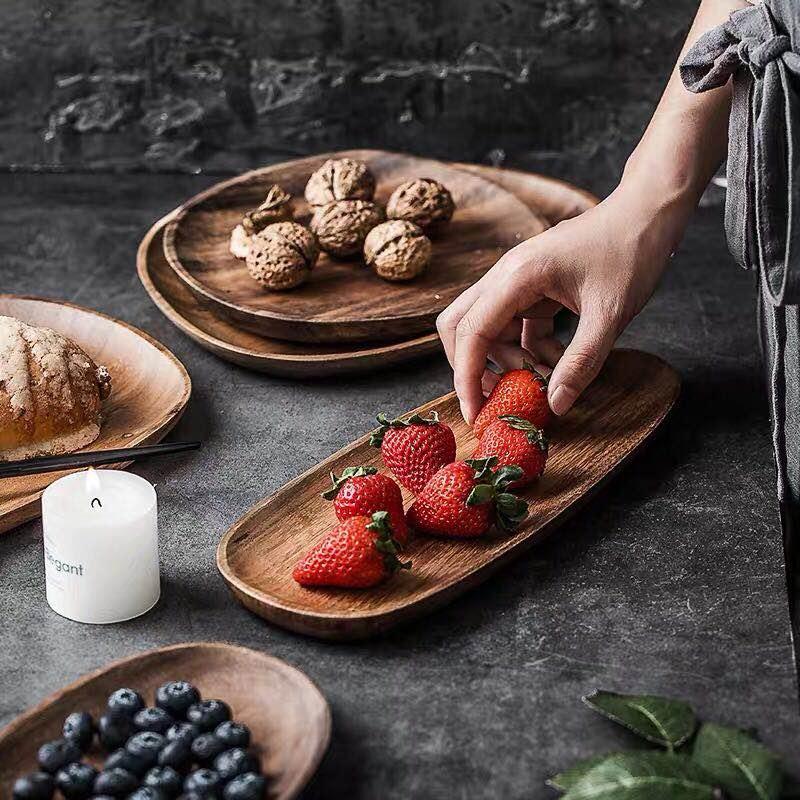 Sylvana Acacia Wood Serving Bowl Set | 5 Pieces for Snacks and Treats