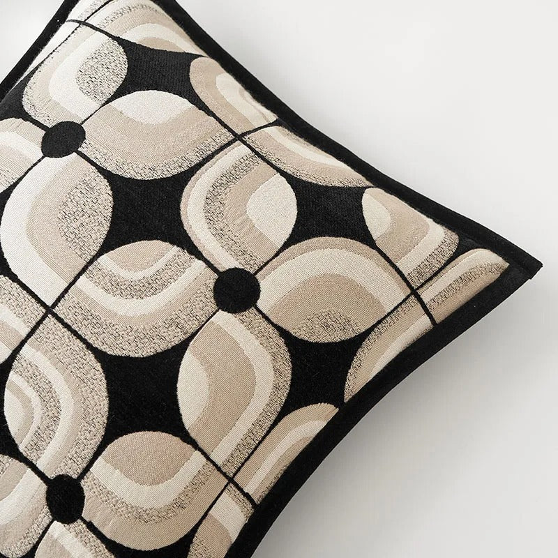 Designer Black Geometric Cushion Cover