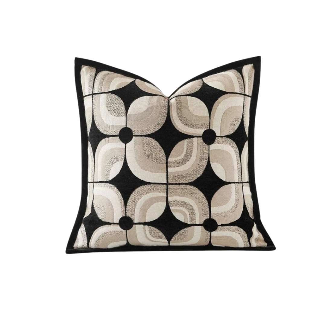 Designer Black Geometric Cushion Cover