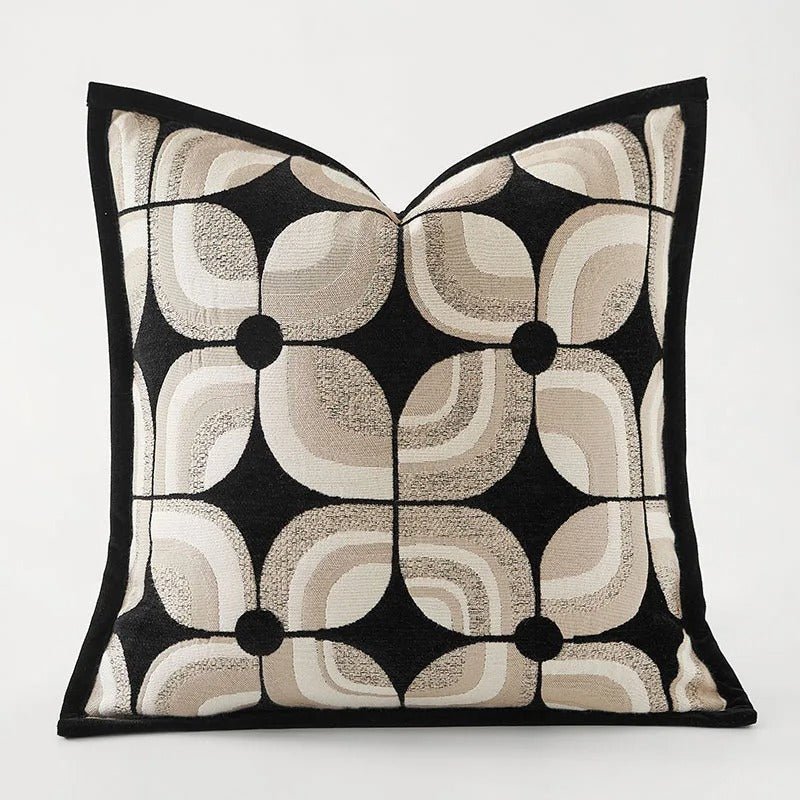 Designer Black Geometric Cushion Cover
