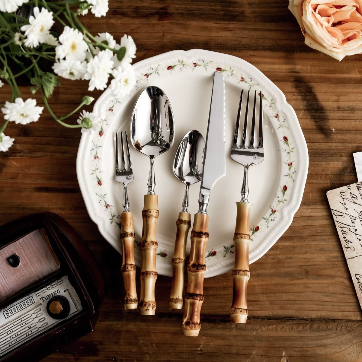 Mila’s Cutlery Set | Stainless Steel and Natural Bamboo Handles
