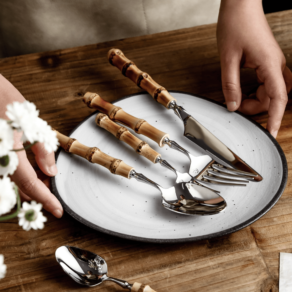 Mila’s Cutlery Set | Stainless Steel and Natural Bamboo Handles