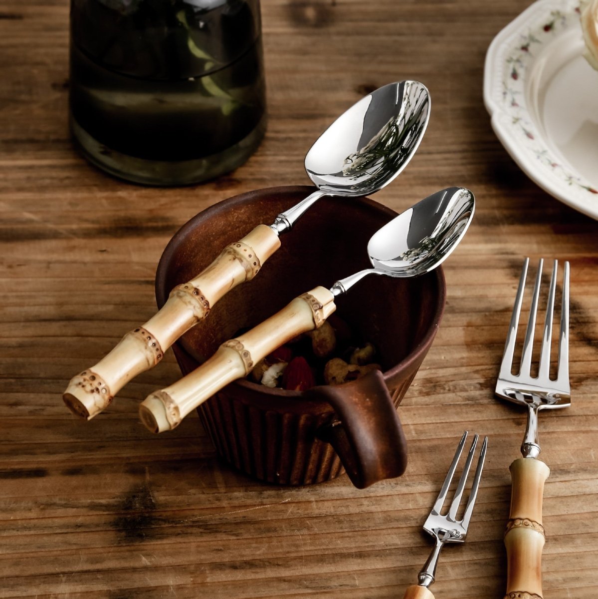 Mila’s Cutlery Set | Stainless Steel and Natural Bamboo Handles