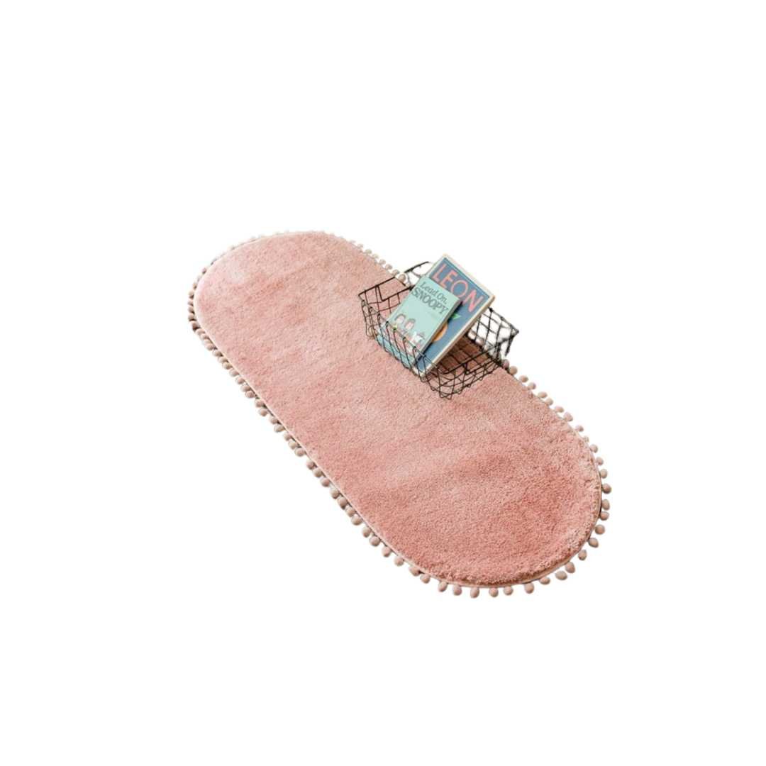 Non-Slip and Cozy Decorative Pompom Oval Rug