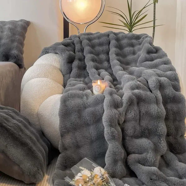 Ultra-Cozy Rabbit Fur Blanket | Perfect for Cold Nights