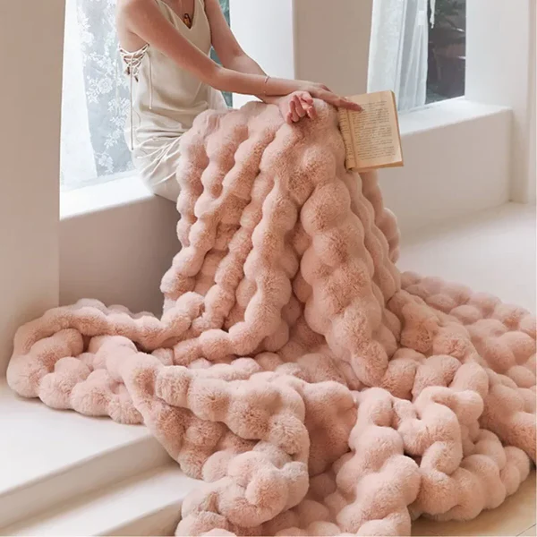 Ultra-Cozy Rabbit Fur Blanket | Perfect for Cold Nights