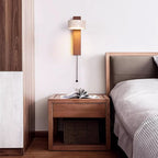 Olivia Travertine & Wood Wall Light