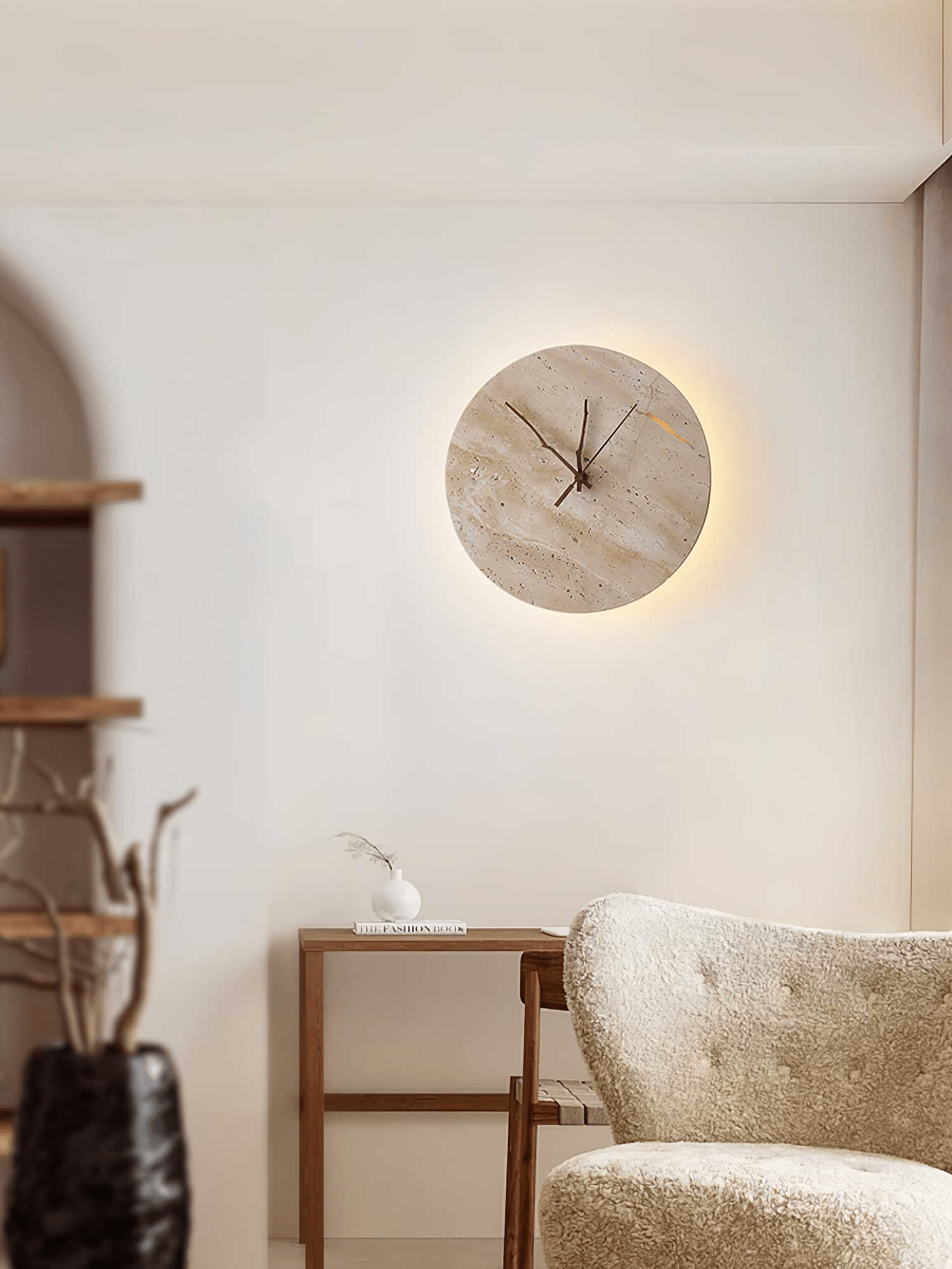 Travertine Aura Wall Clock