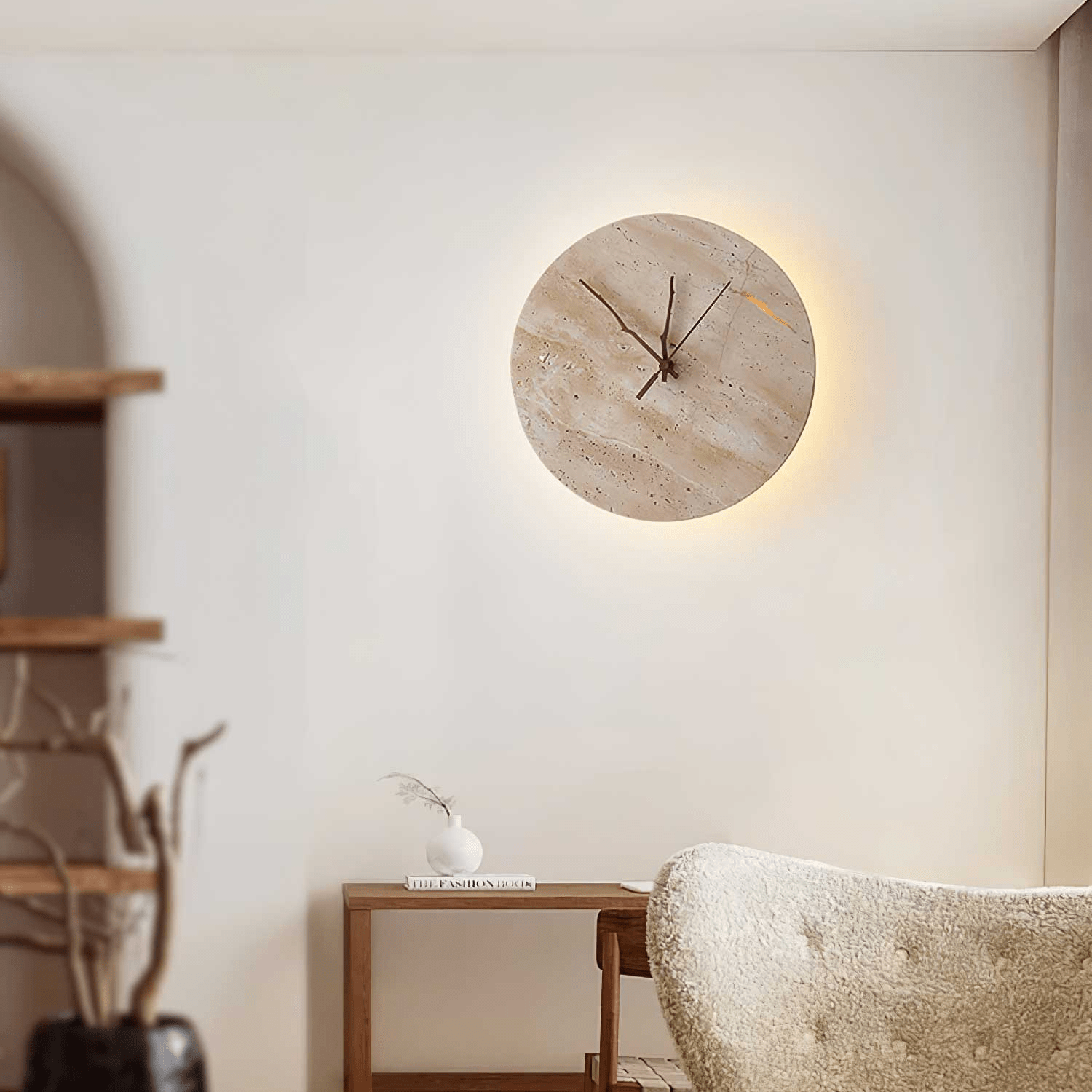 Travertine Aura Wall Clock
