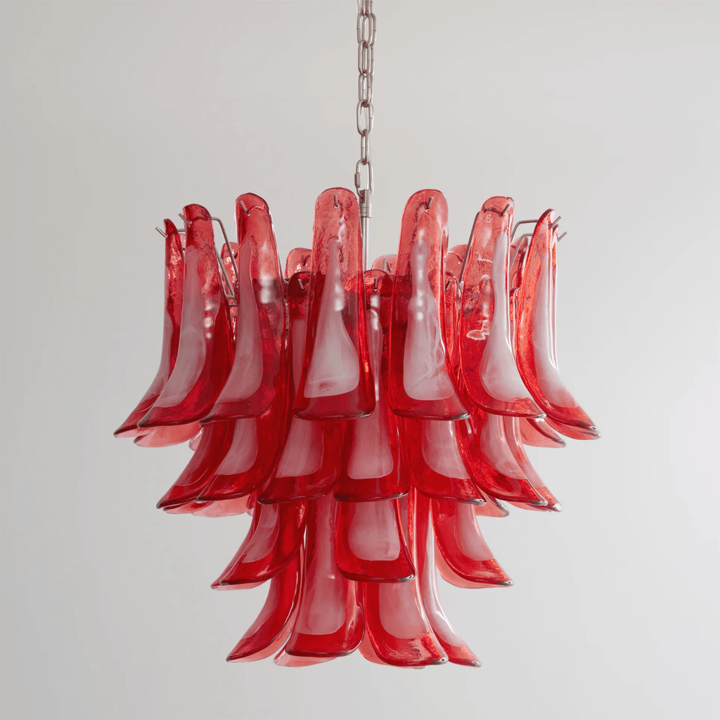 Vintage Crimson Petal Chandelier