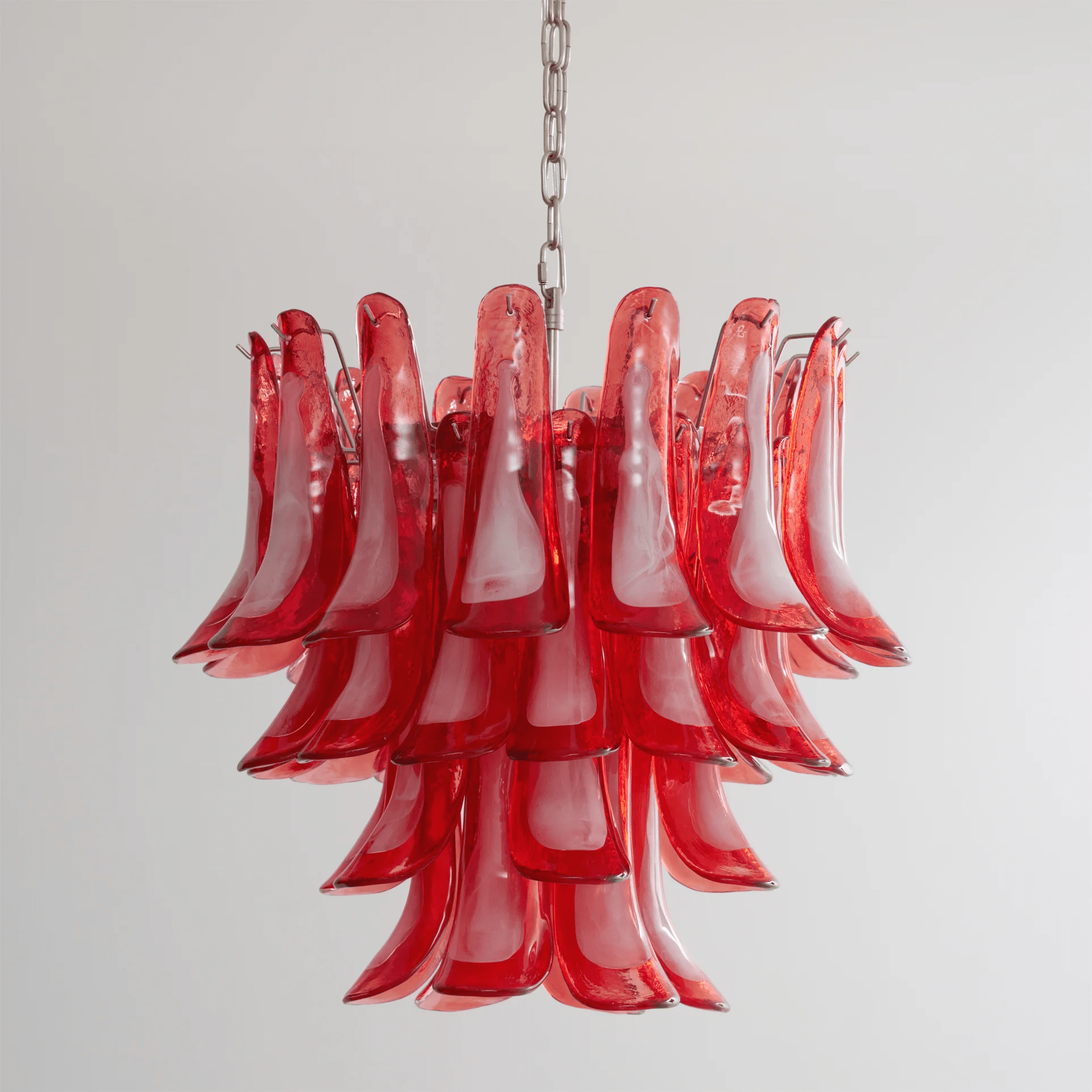 Vintage Crimson Petal Chandelier