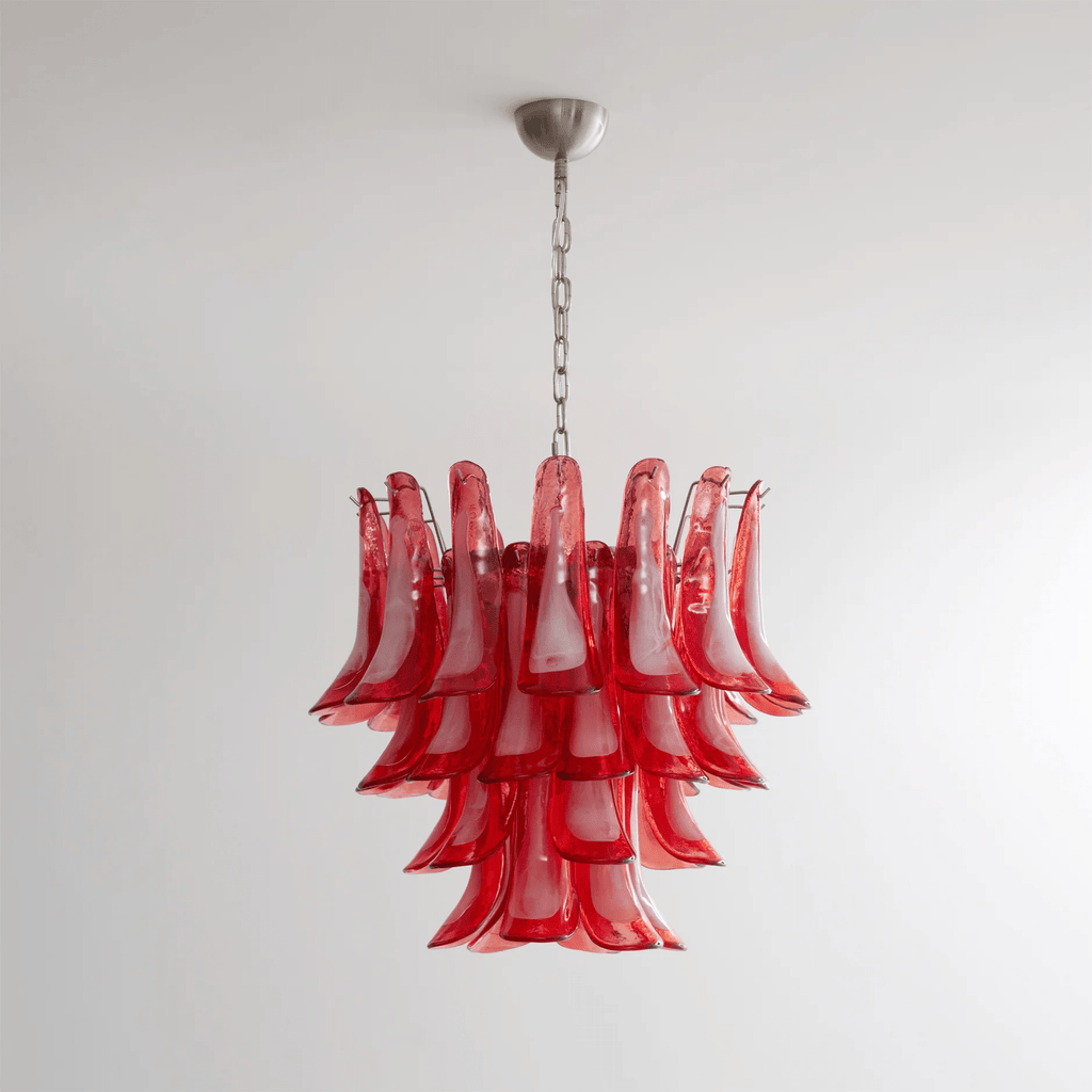 Vintage Crimson Petal Chandelier