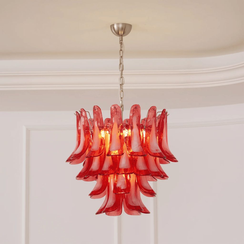 Vintage Crimson Petal Chandelier