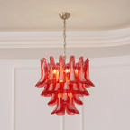 Vintage Crimson Petal Chandelier