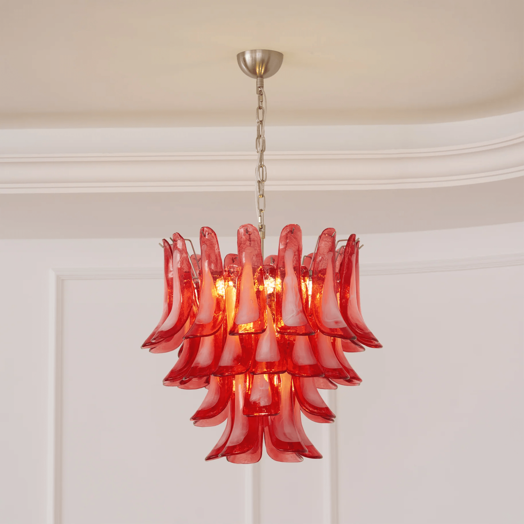 Vintage Crimson Petal Chandelier