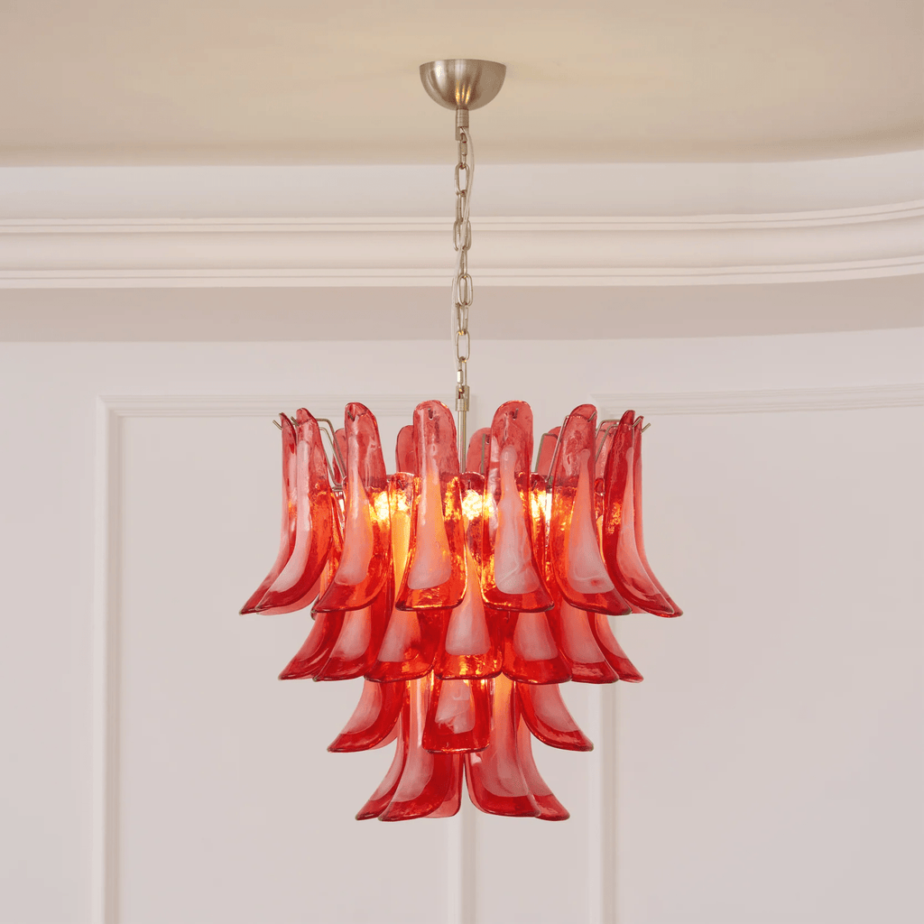 Vintage Crimson Petal Chandelier