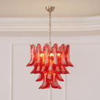 Vintage Crimson Petal Chandelier