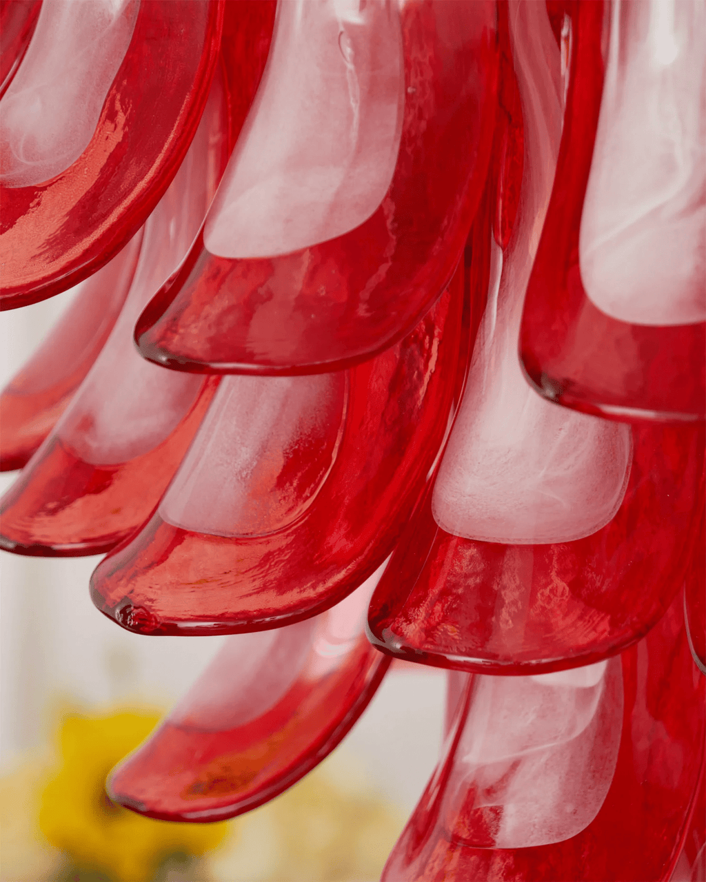 Vintage Crimson Petal Chandelier
