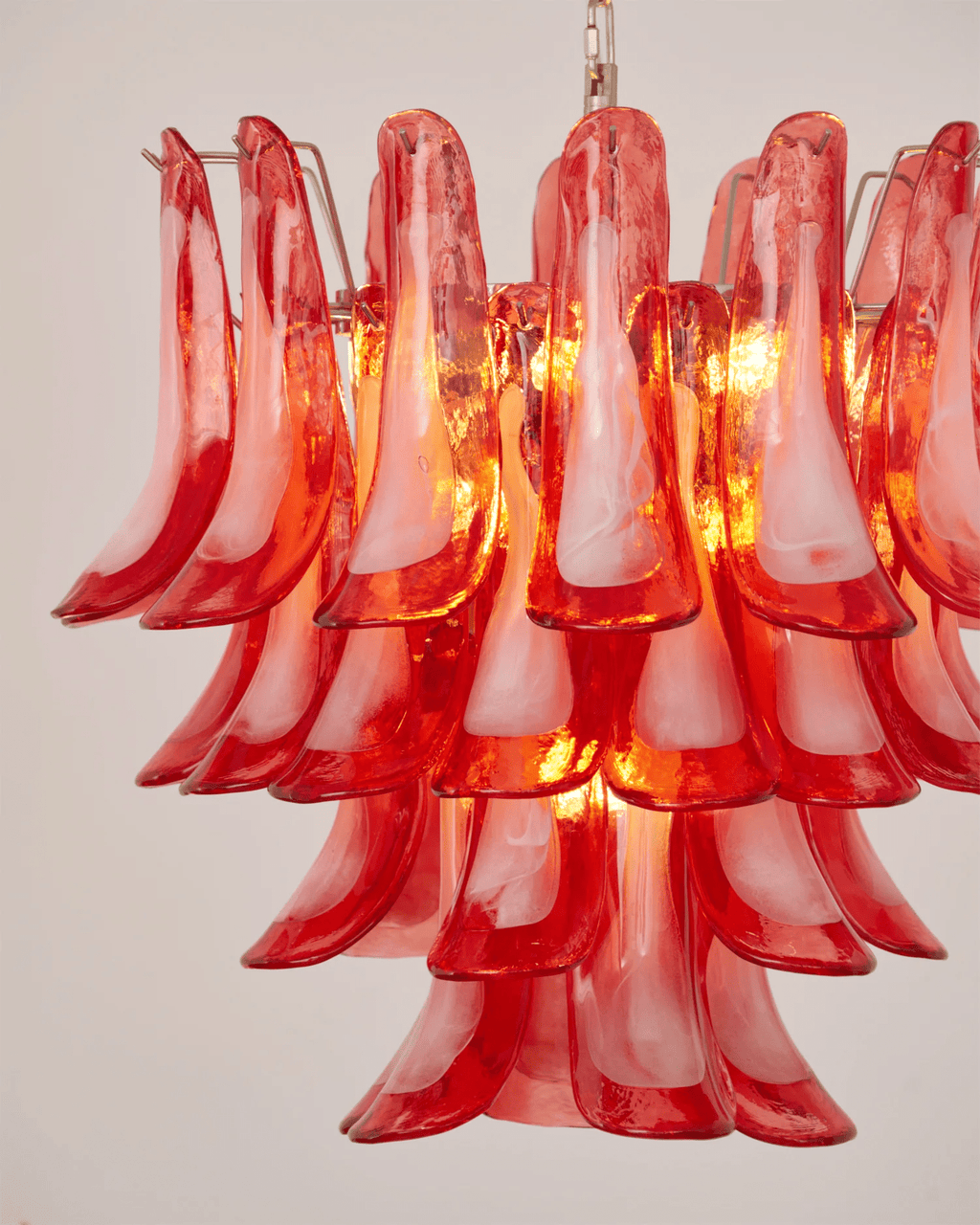 Vintage Crimson Petal Chandelier